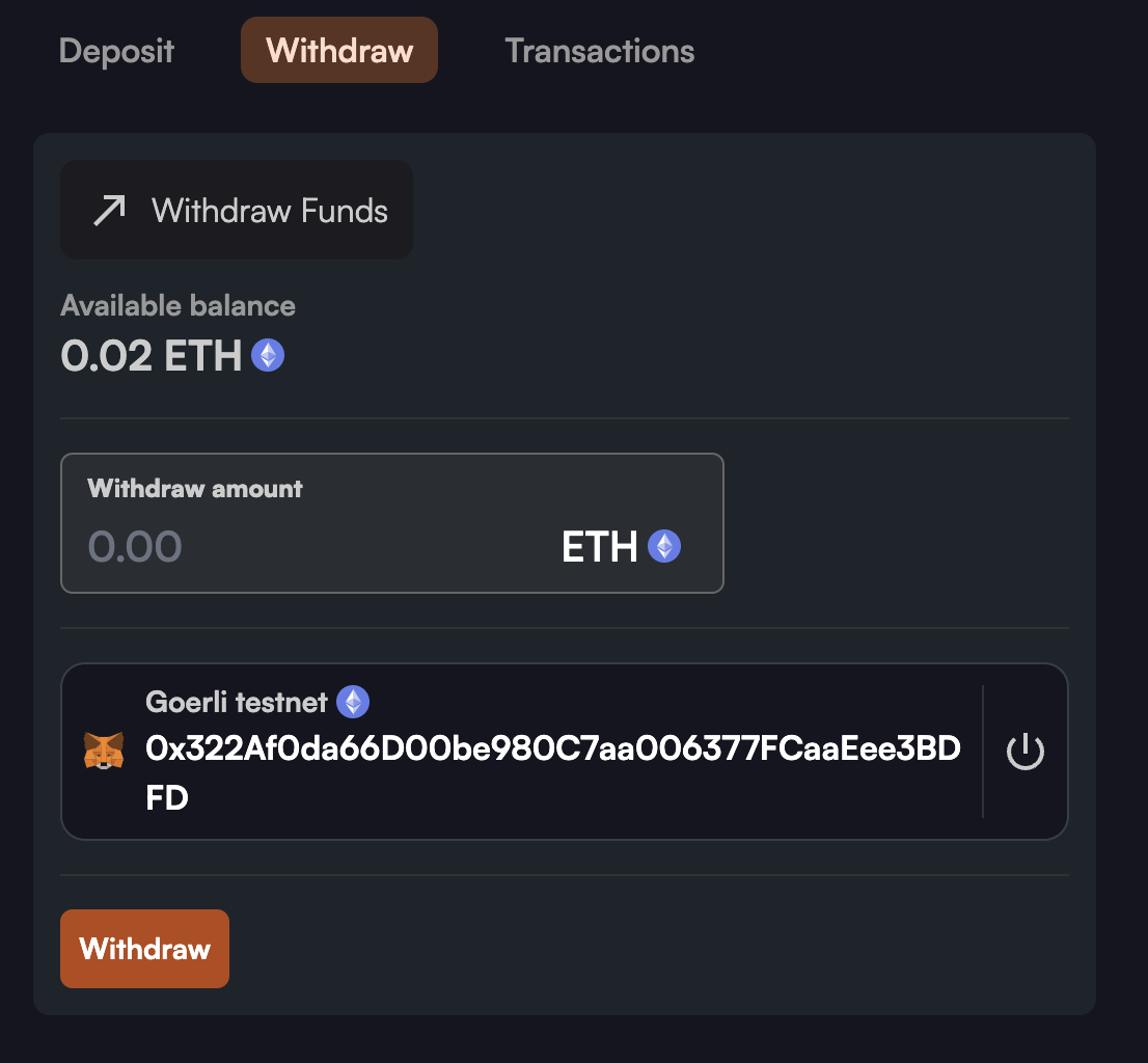 Withdraw Funds